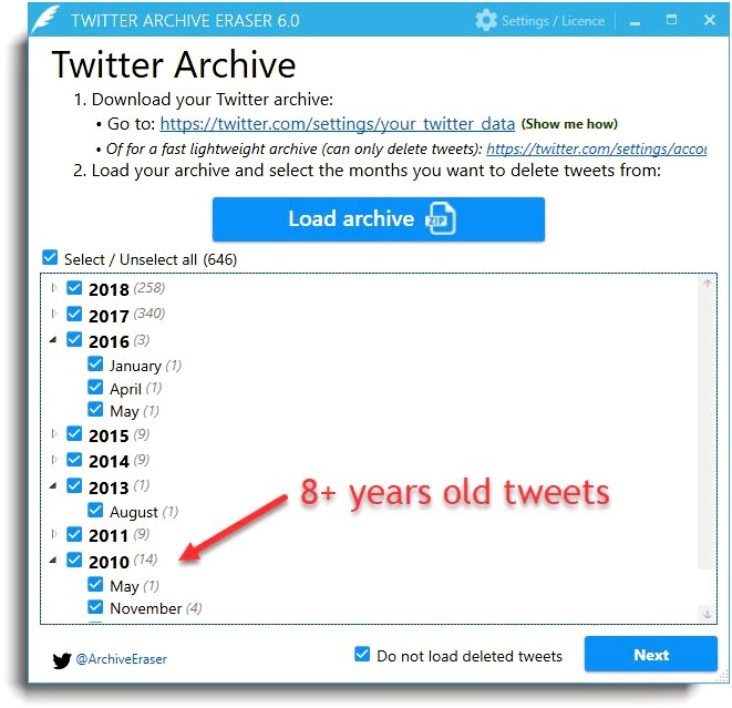 Delete a large number of your tweets all at once —well past the 3200 limit.