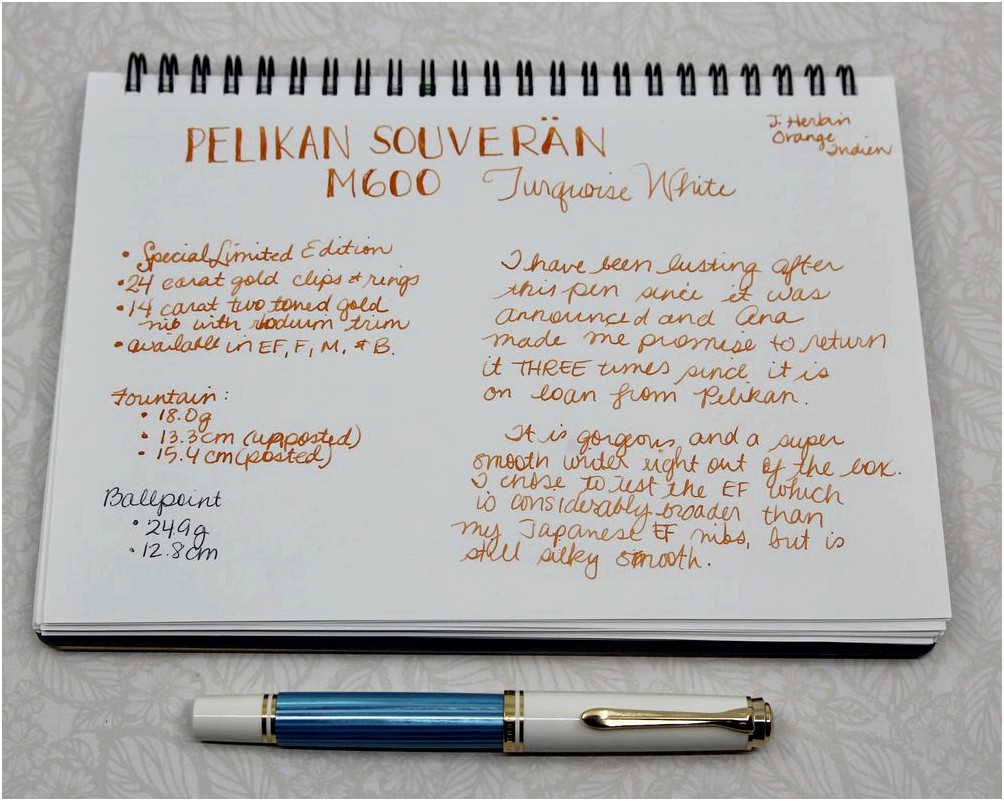 Fountain Pen Review: Pelikan Souverän M600 Turquoise White-colored